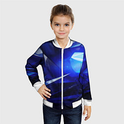 Бомбер детский Black and blue abstract background sport style, цвет: 3D-белый — фото 2