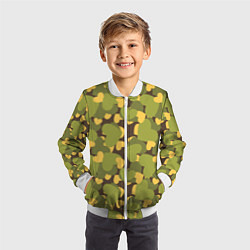 Бомбер детский Сердечки - камуфляж, цвет: 3D-белый — фото 2