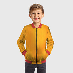 Бомбер детский Жёлтый полосатый, цвет: 3D-красный — фото 2