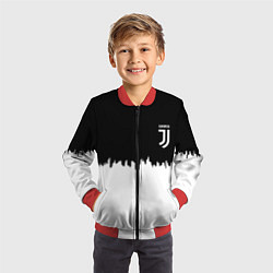 Бомбер детский Juventus белый огонь текстура, цвет: 3D-красный — фото 2