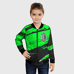 Бомбер детский AC Milan sport green, цвет: 3D-черный — фото 2