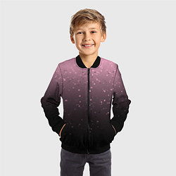 Бомбер детский Градиент тёмный розовый брызги, цвет: 3D-черный — фото 2