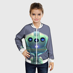 Бомбер детский Робот человекоподобный, цвет: 3D-белый — фото 2