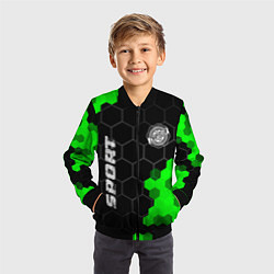 Бомбер детский Chrysler green sport hexagon, цвет: 3D-черный — фото 2
