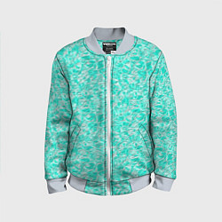 Бомбер детский Абстрактный бирюзово-белый фон, цвет: 3D-серый
