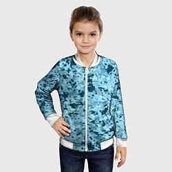 Бомбер детский Абстракция бирюзовый, цвет: 3D-белый — фото 2