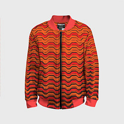 Бомбер детский Красные линии и чёрные полосы, цвет: 3D-красный