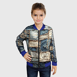 Бомбер детский State California - пэчворк, цвет: 3D-синий — фото 2