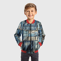 Бомбер детский Patchwork denim - vogue, цвет: 3D-красный — фото 2