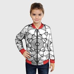 Бомбер детский Мандала узор ракушка, цвет: 3D-красный — фото 2