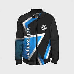 Бомбер детский Volkswagen - бело-синий треугольник, цвет: 3D-черный