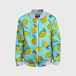 Бомбер детский Летние лимоны - паттерн, цвет: 3D-серый