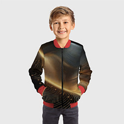 Бомбер детский Золотые линии с шариками, цвет: 3D-красный — фото 2