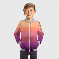 Бомбер детский Абстракция градиент на закате дня, цвет: 3D-серый — фото 2