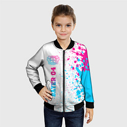 Бомбер детский Bayer 04 neon gradient style по-вертикали, цвет: 3D-черный — фото 2