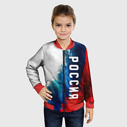 Бомбер детский Россия триколор флаг, цвет: 3D-красный — фото 2