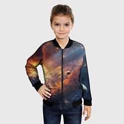 Бомбер детский Вселенная и планеты, цвет: 3D-черный — фото 2