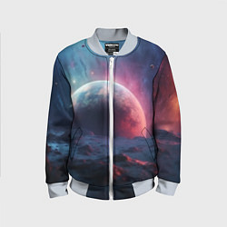Бомбер детский Фантастика космос и планета, цвет: 3D-серый