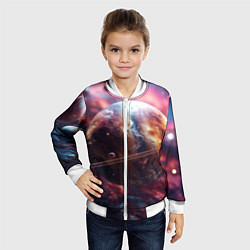 Бомбер детский Объемный космос и планеты, цвет: 3D-белый — фото 2