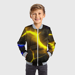 Бомбер детский Желтое неоновое свечение, цвет: 3D-серый — фото 2