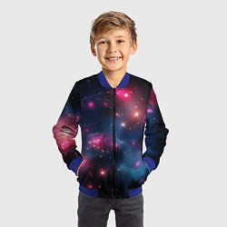 Бомбер детский Абстрактный космос фантастика, цвет: 3D-синий — фото 2