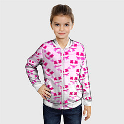 Бомбер детский Marshmello pink colors, цвет: 3D-белый — фото 2