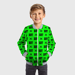 Бомбер детский BBT logo green steel, цвет: 3D-серый — фото 2