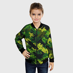 Бомбер детский Camouflage - pattern ai art, цвет: 3D-черный — фото 2