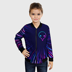 Бомбер детский Evangelion neon blast lines, цвет: 3D-черный — фото 2