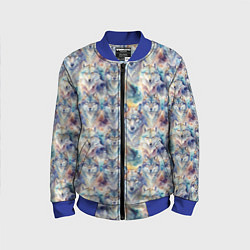 Бомбер детский Волки паттерн, цвет: 3D-синий