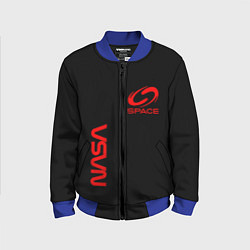 Бомбер детский Nasa space red logo, цвет: 3D-синий