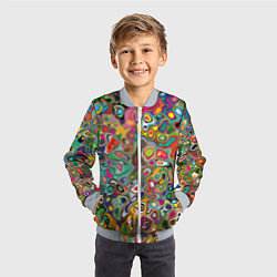 Бомбер детский Абстрактные пятна, цвет: 3D-серый — фото 2