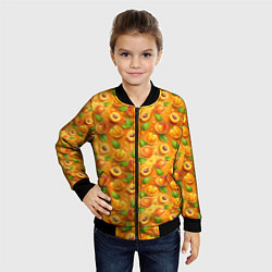 Бомбер детский Сочные сладкие абрикосы паттерн, цвет: 3D-черный — фото 2