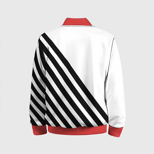 Детский бомбер Ювентус полосы / 3D-Красный – фото 2