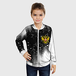 Бомбер детский Герб Росси краски, цвет: 3D-белый — фото 2