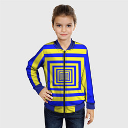 Бомбер детский Квадраты уходящие в даль, цвет: 3D-синий — фото 2