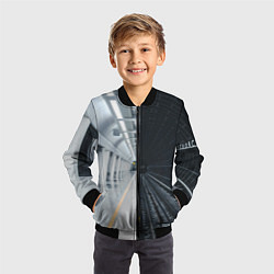 Бомбер детский Метро Москвы, цвет: 3D-черный — фото 2