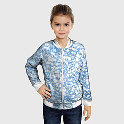 Бомбер детский Пёстрый бело-голубой, цвет: 3D-белый — фото 2