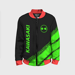 Бомбер детский Kawasaki - logo, цвет: 3D-красный