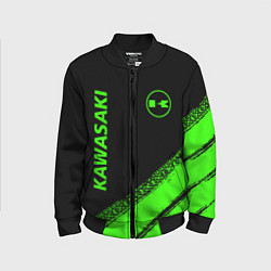 Бомбер детский Kawasaki - logo, цвет: 3D-черный