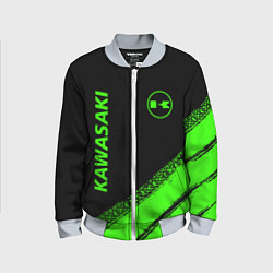 Бомбер детский Kawasaki - logo, цвет: 3D-серый