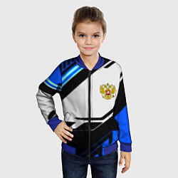 Бомбер детский Россия геометрия текстура, цвет: 3D-синий — фото 2