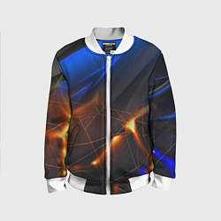 Детский бомбер Синяя абстракция с желтыми плитами