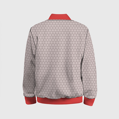 Детский бомбер Узор - сетка соты / 3D-Красный – фото 2