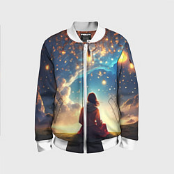 Бомбер детский Небесный пейзаж - сюрреализм, цвет: 3D-белый