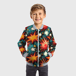 Бомбер детский Граффити звёзды и космос, цвет: 3D-серый — фото 2