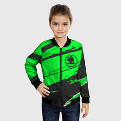 Бомбер детский Skoda sport green, цвет: 3D-черный — фото 2