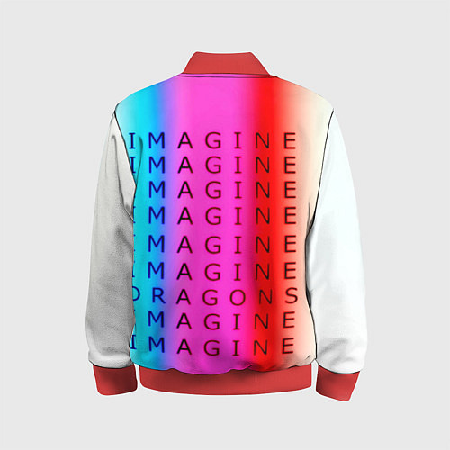 Детский бомбер Imagine Dragons neon rock / 3D-Красный – фото 2
