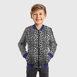 Бомбер детский Черно-белая шкура леопарда, цвет: 3D-синий — фото 2