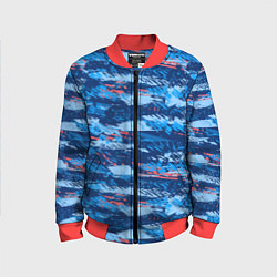 Бомбер детский Яркий абстрактный рисунок для спорта, цвет: 3D-красный